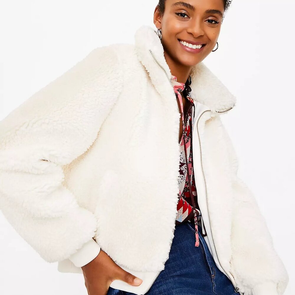 LOFT Sherpa Bomber Jacket-Women's XL